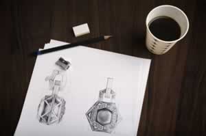 Custom hand sketched jewelry pieces